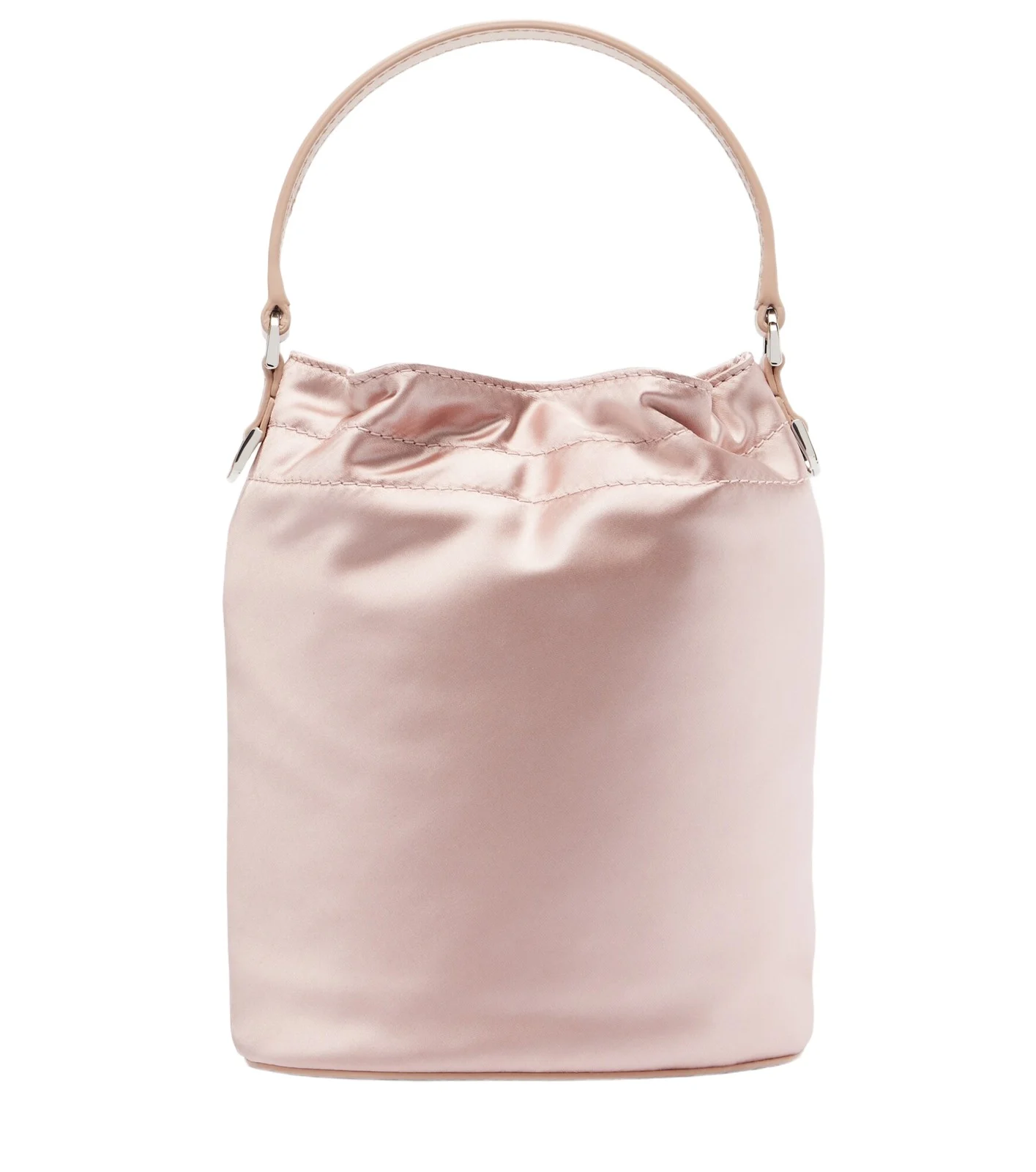 Lila leather-trimmed satin bucket bag Lila leather-trimmed satin bucket bag