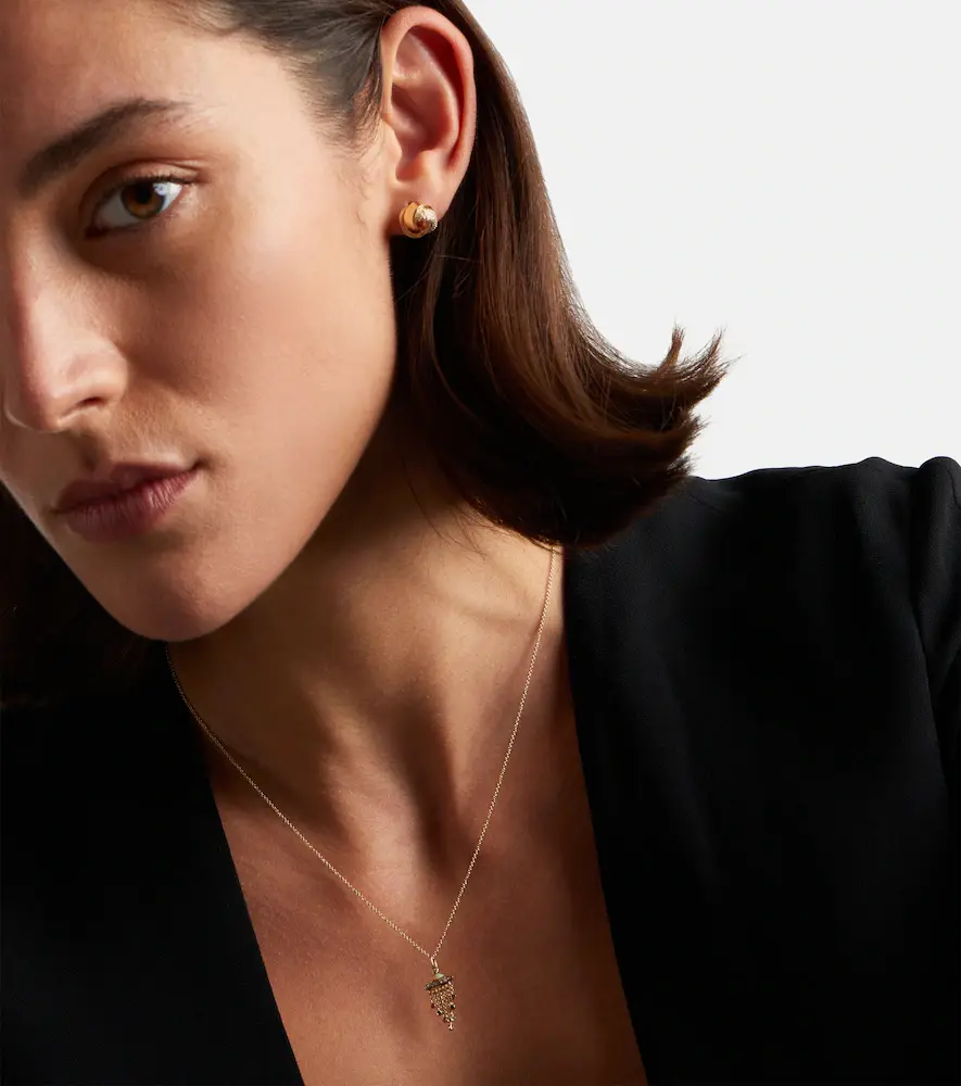 Sydney Evan UFO 14kt gold pendant necklace with diamonds | Thumbnail 4