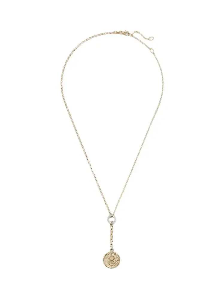 Karma 18kt gold pendant necklace with diamonds