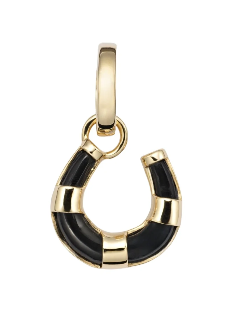 Protection Horseshoe Miniature 18kt gold pendant with onyx Protection Horseshoe Miniature 18kt gold pendant with onyx