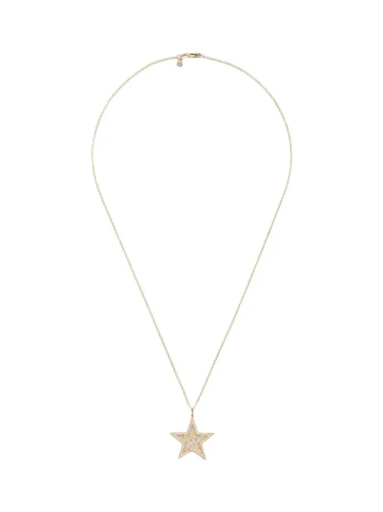 Icon Wallpaper Star 14kt gold pendant necklace with diamonds