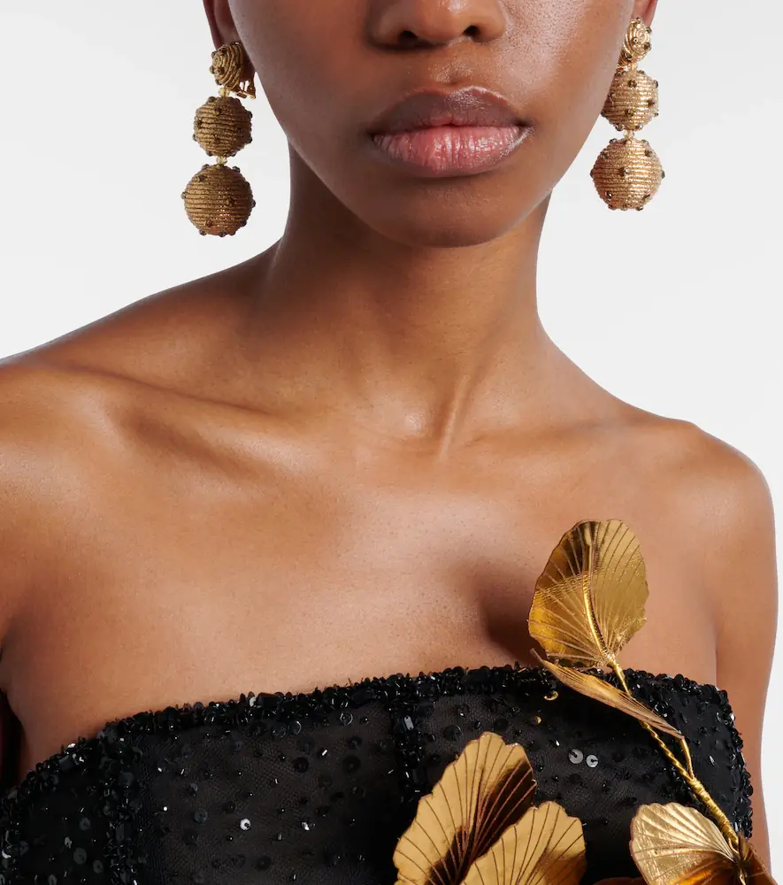 Oscar de la Renta Embellished drop earrings | Thumbnail 6