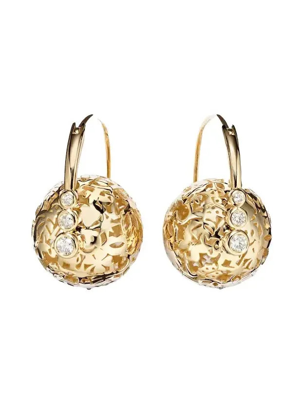 Icon Wallpaper Bead 14kt gold earrings with diamonds Icon Wallpaper Bead 14kt gold earrings with diamonds
