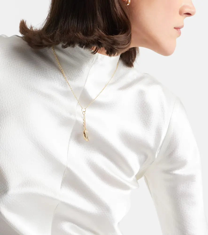 Foundrae Claw 18kt gold necklace with prasiolite | Thumbnail 2