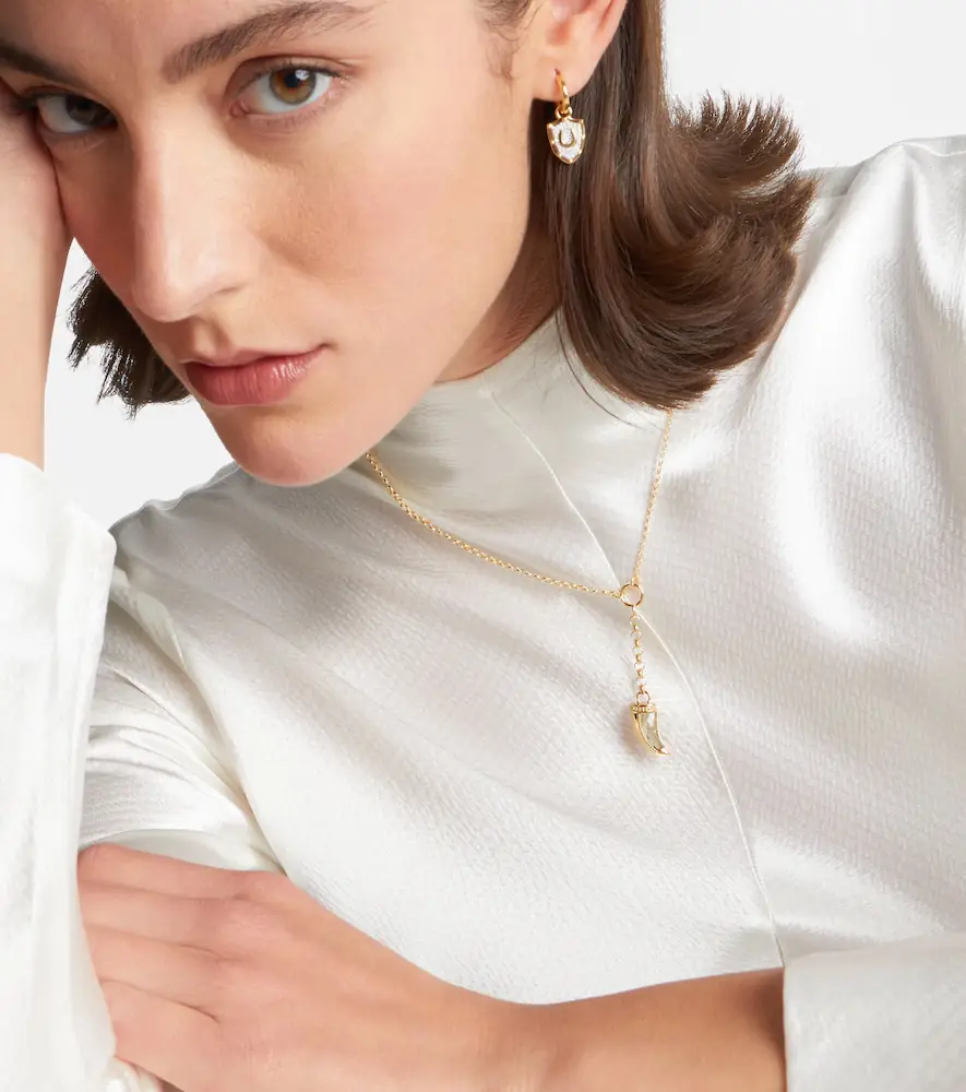 Foundrae Claw 18kt gold necklace with prasiolite | Thumbnail 3