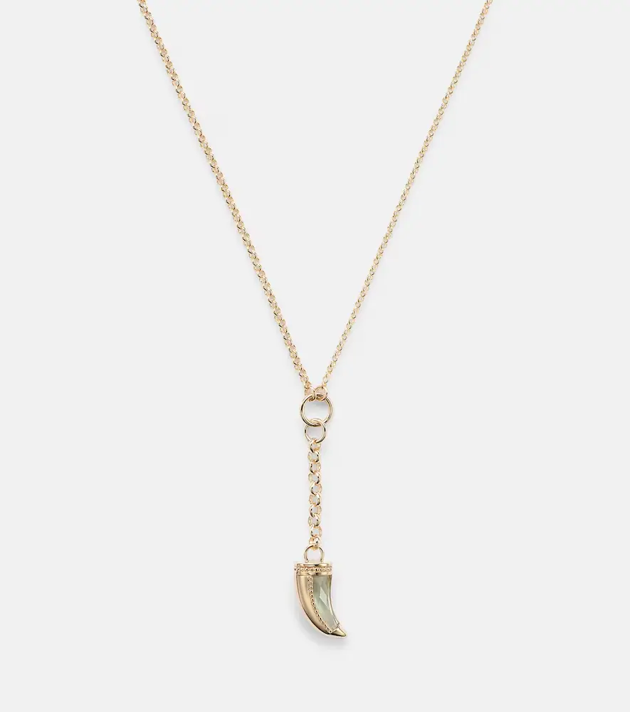 Foundrae Claw 18kt gold necklace with prasiolite | Thumbnail 5