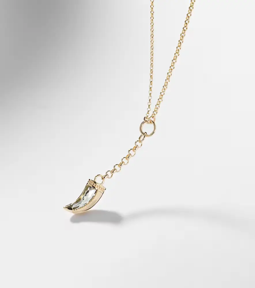 Foundrae Claw 18kt gold necklace with prasiolite | Thumbnail 6