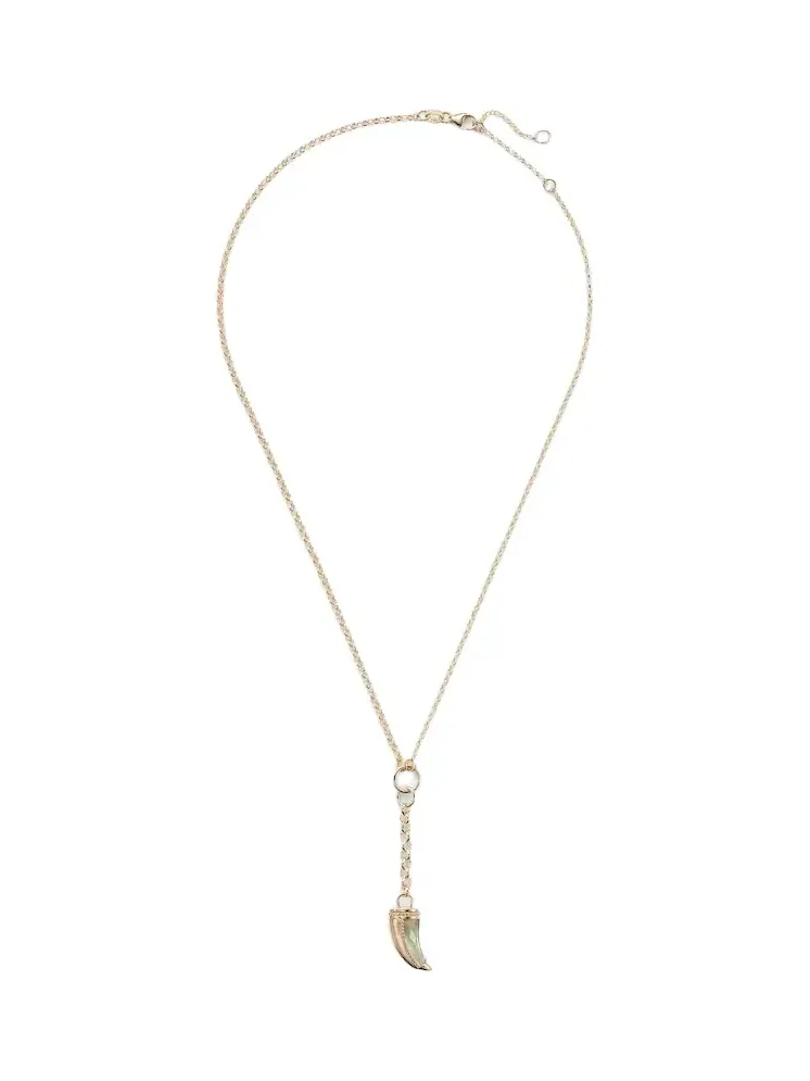 Claw 18kt gold necklace with prasiolite