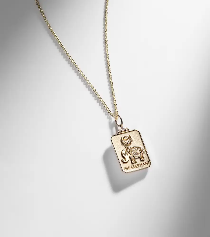 Sydney Evan The Elephant Tarot Card 14kt gold pendant necklace with diamonds | Thumbnail 6 Sydney Evan The Elephant Tarot Card 14kt gold pendant necklace with diamonds | Thumbnail 6