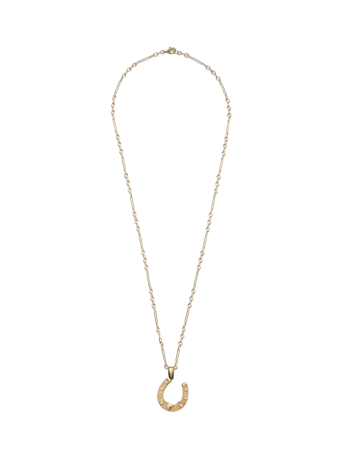 Protection 18kt gold pendant necklace with diamonds