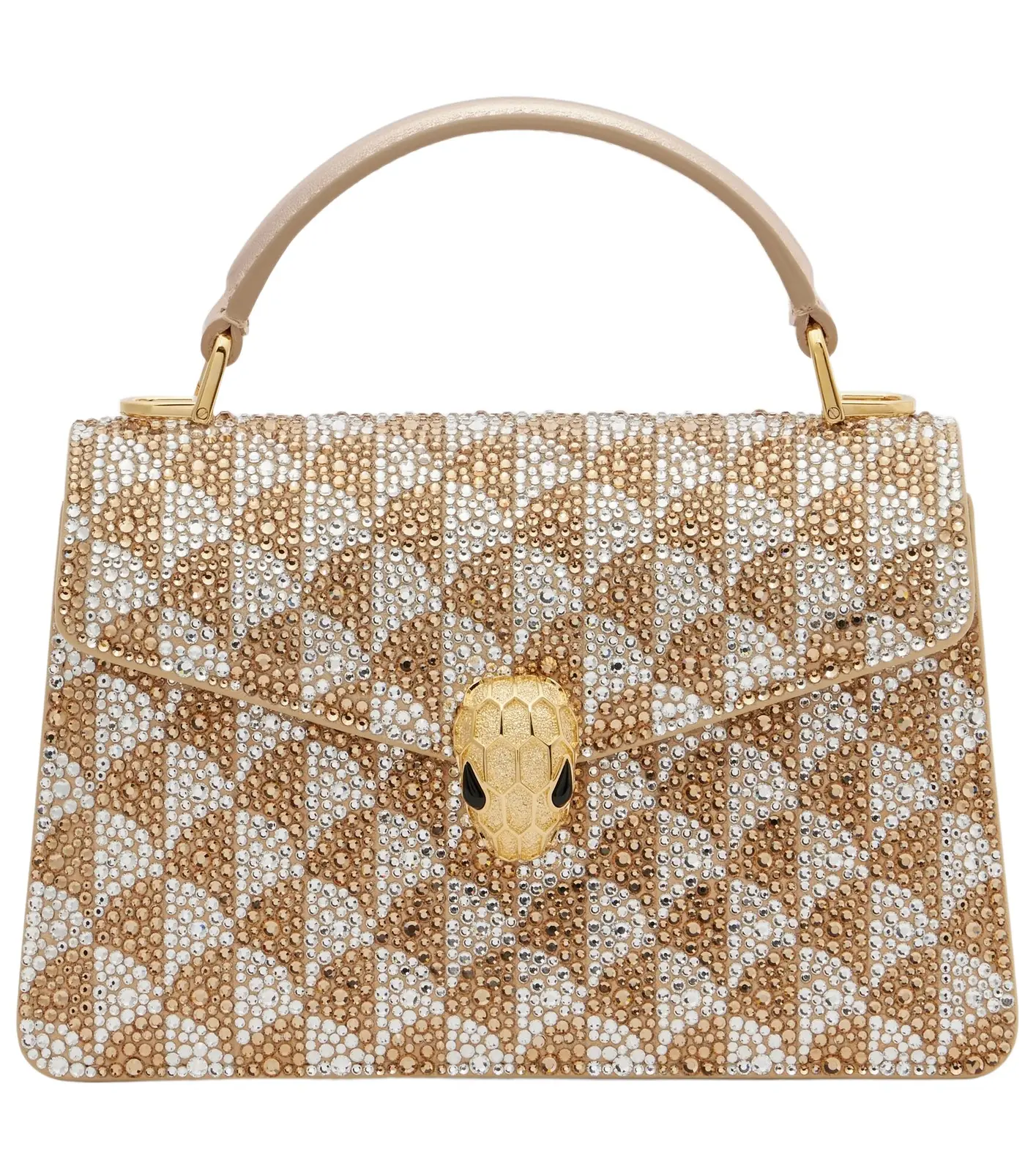 Serpenti Forever Mini embellished suede top-handle bag