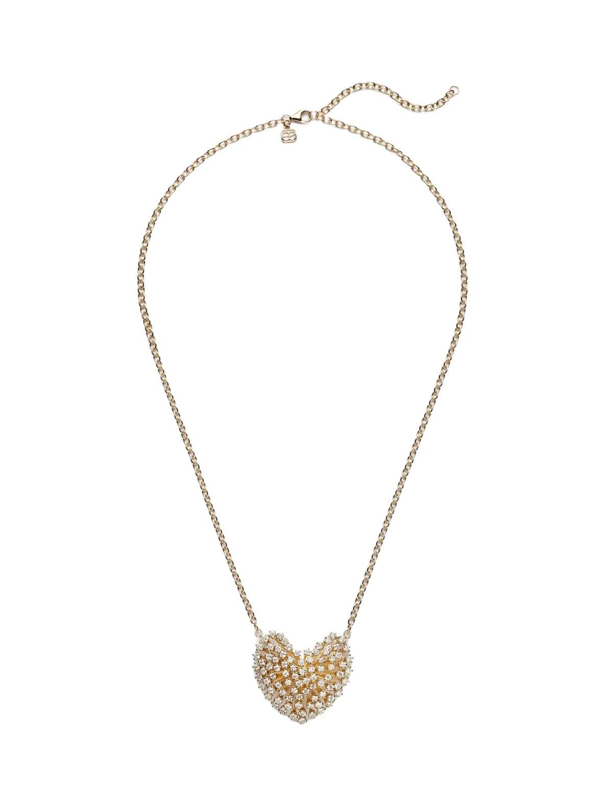 Large 14kt gold pendant necklace with diamonds