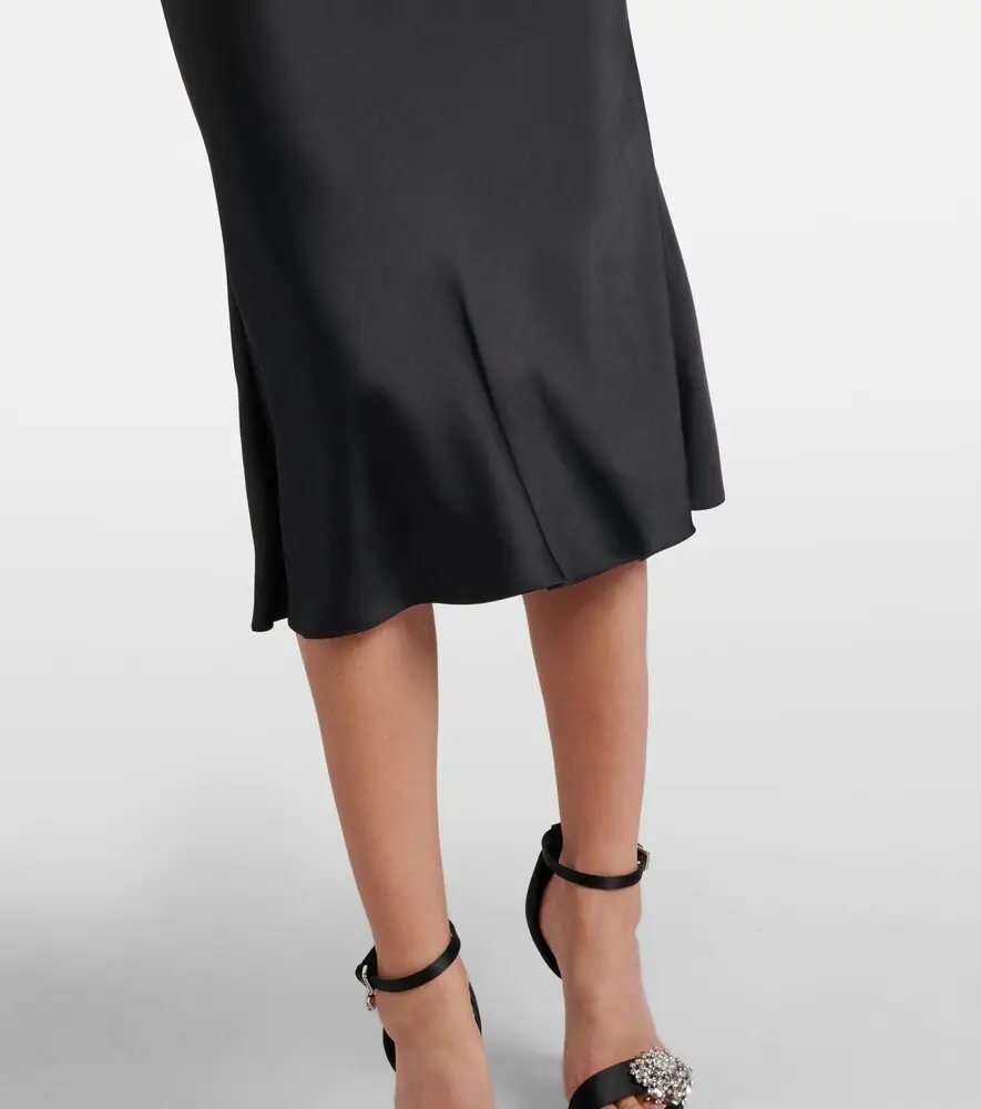 Alexander McQueen Draped off-shoulder satin midi dress | Thumbnail 7 Alexander McQueen Draped off-shoulder satin midi dress | Thumbnail 7