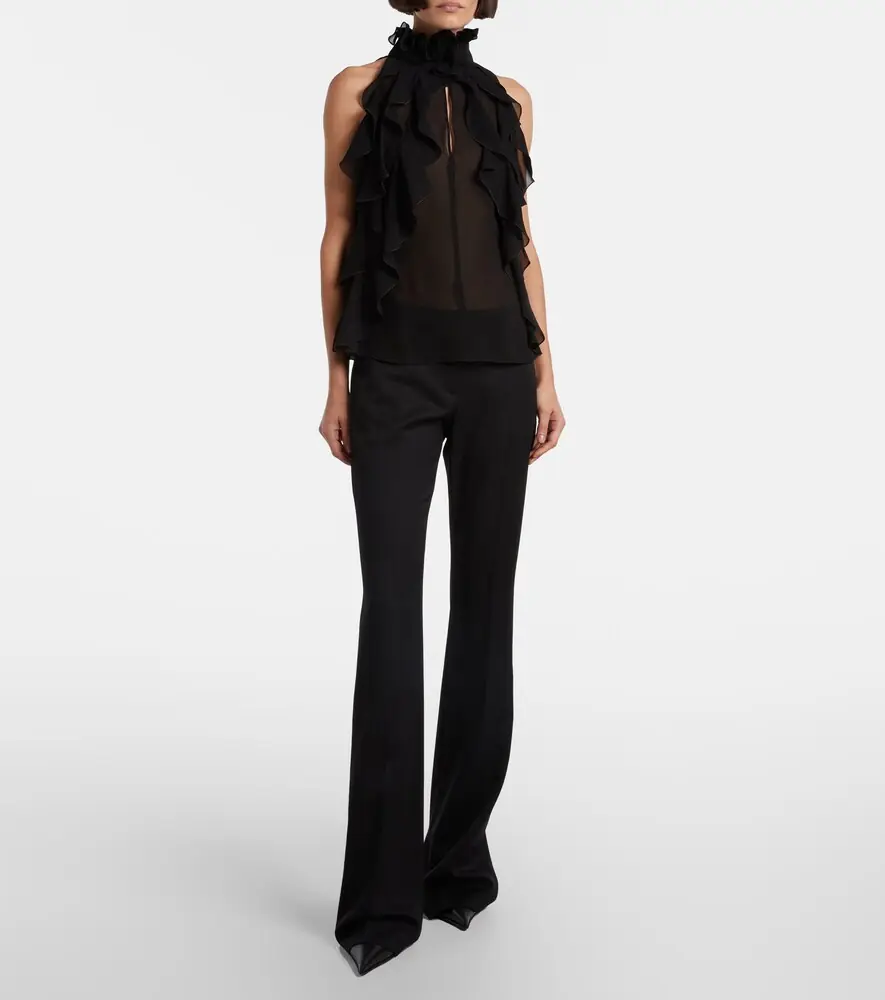 Alexander McQueen Low-rise wool flared pants | Thumbnail 3 Alexander McQueen Low-rise wool flared pants | Thumbnail 3