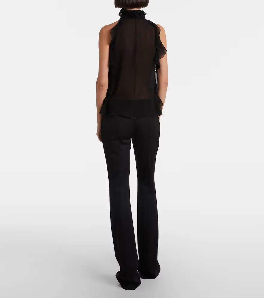 Alexander McQueen Low-rise wool flared pants | Thumbnail 4 Alexander McQueen Low-rise wool flared pants | Thumbnail 4