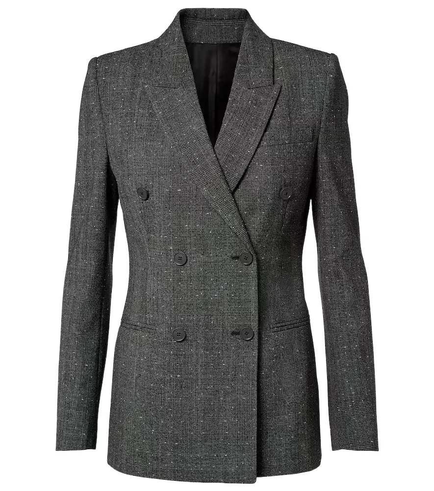 Prince of Wales check wool blazer