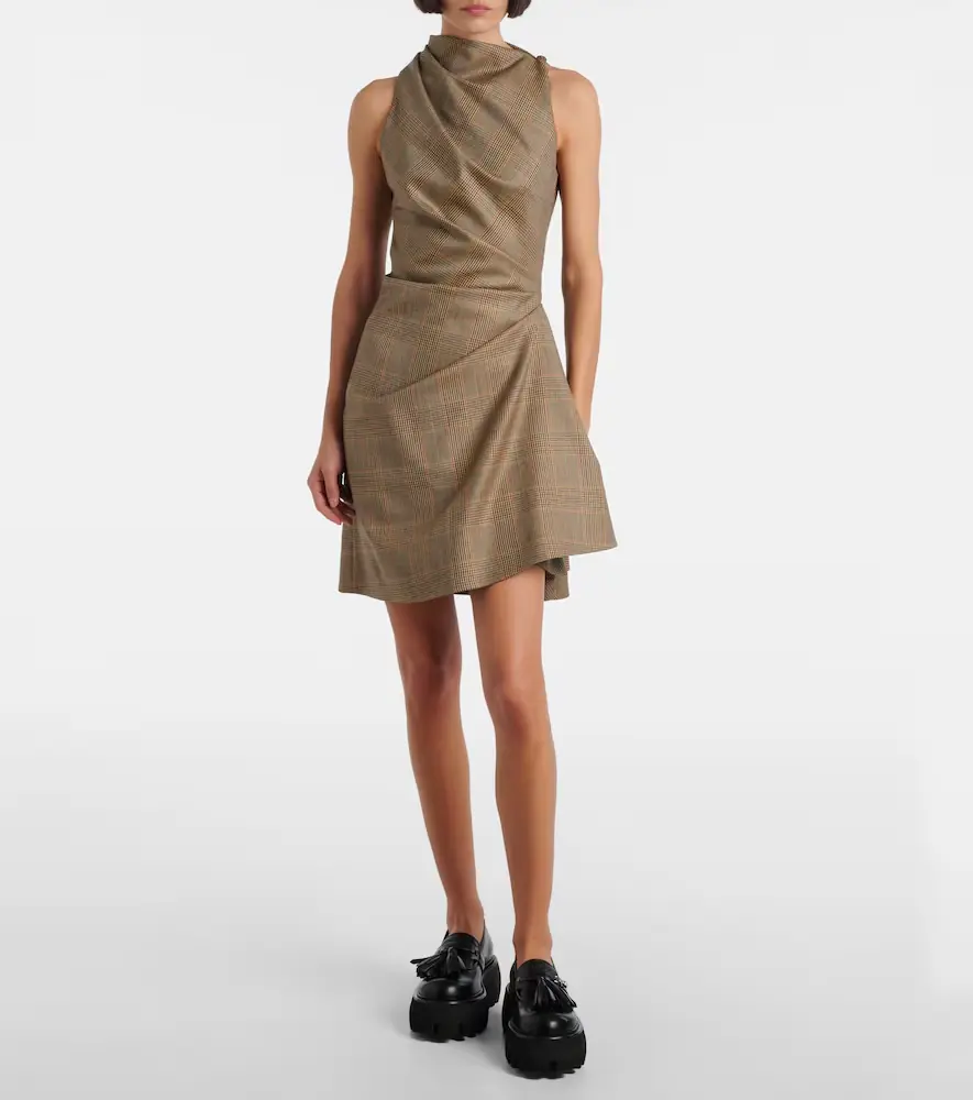 Alexander McQueen Prince of Wales check wool minidress | Thumbnail 2