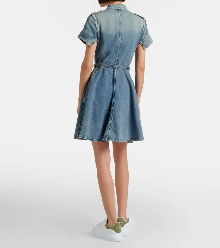 Alexander McQueen Belted denim shirt dress | Thumbnail 4 Alexander McQueen Belted denim shirt dress | Thumbnail 4