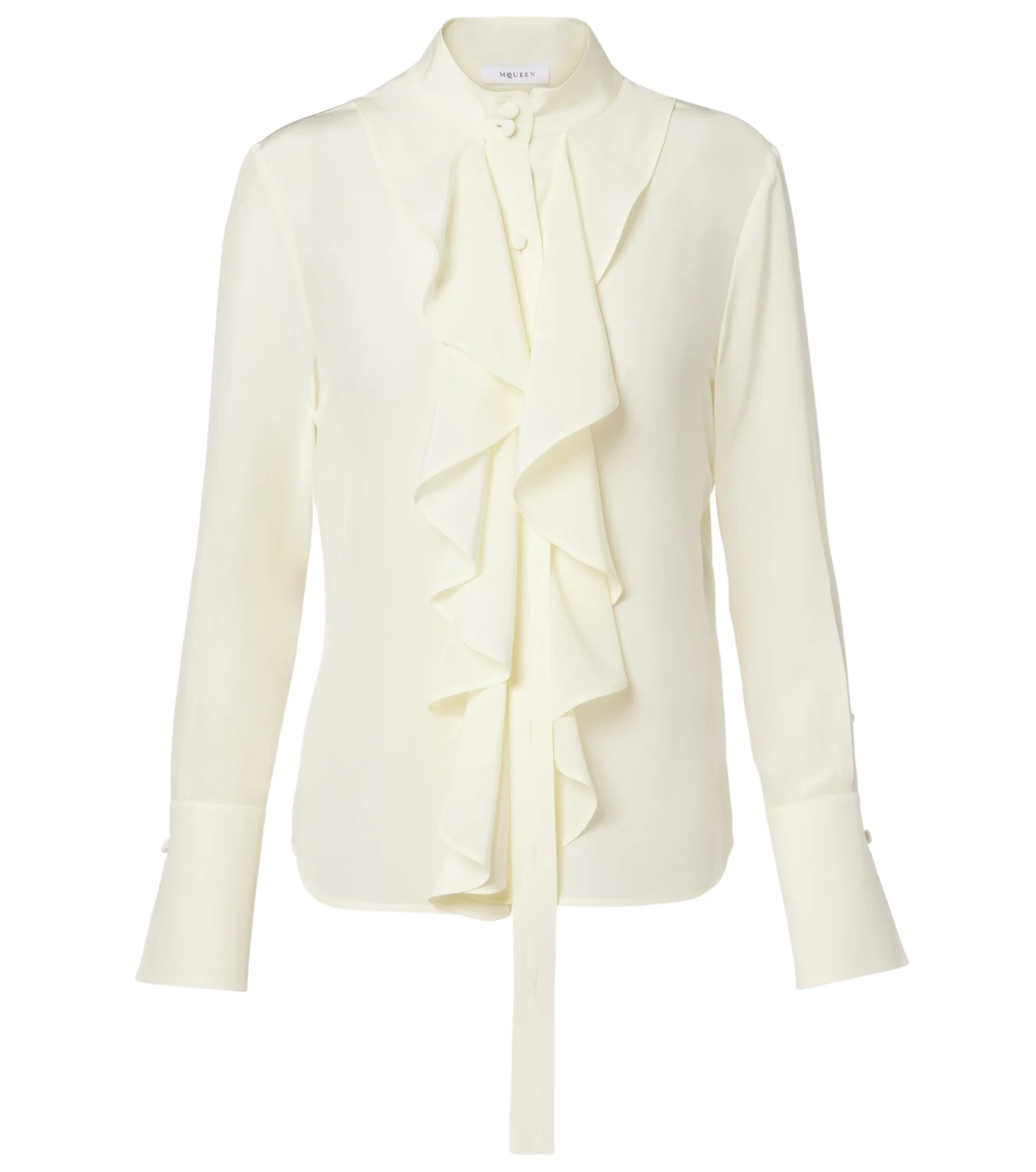 Ruffled silk blouse