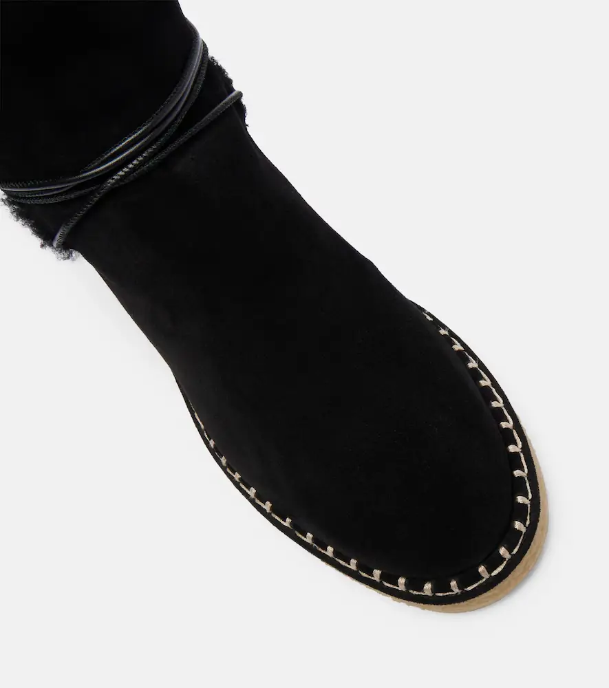 Aquazzura Megeve shearling-trimmed suede ankle boots | Thumbnail 2