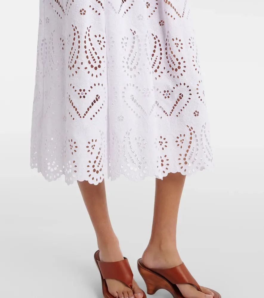 Etro Broderie anglaise cotton-blend midi skirt | Thumbnail 2 Etro Broderie anglaise cotton-blend midi skirt | Thumbnail 2