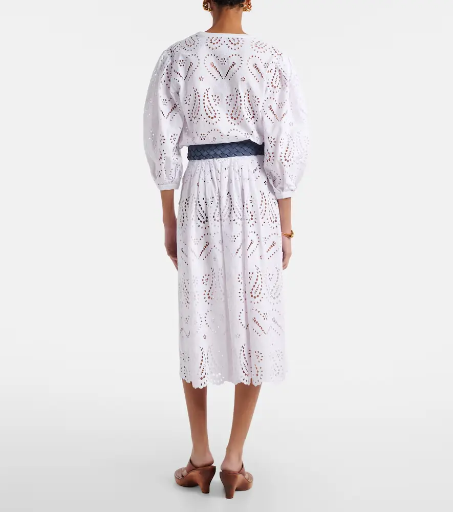 Etro Broderie anglaise cotton-blend midi skirt | Thumbnail 3 Etro Broderie anglaise cotton-blend midi skirt | Thumbnail 3