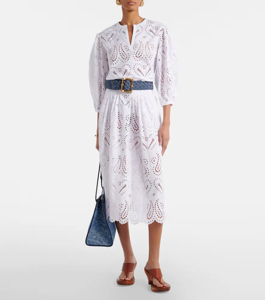 Etro Broderie anglaise cotton-blend midi skirt | Thumbnail 6 Etro Broderie anglaise cotton-blend midi skirt | Thumbnail 6