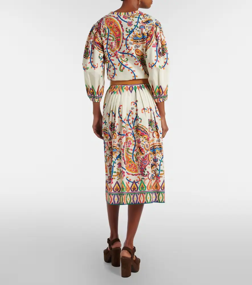 Etro Cotton voile jacquard midi skirt | Thumbnail 2 Etro Cotton voile jacquard midi skirt | Thumbnail 2