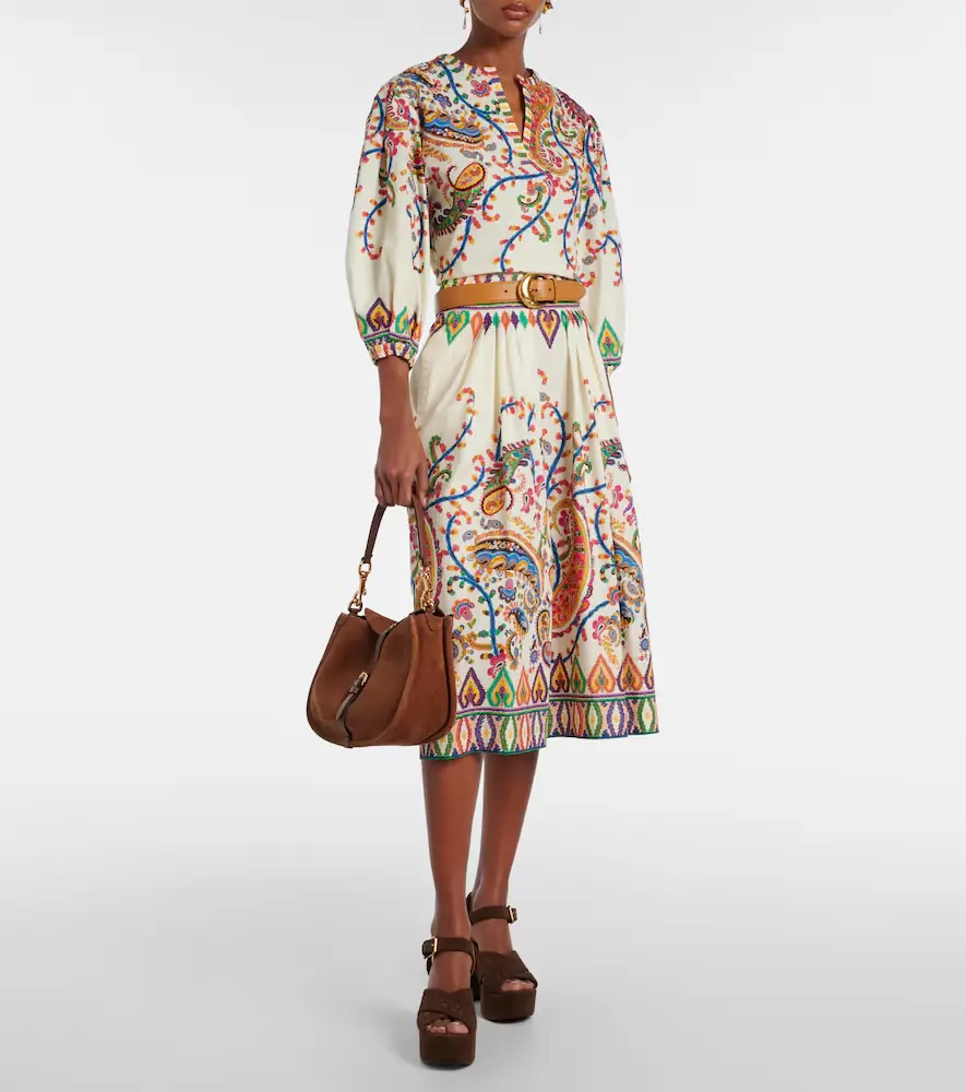 Etro Cotton voile jacquard midi skirt | Thumbnail 3 Etro Cotton voile jacquard midi skirt | Thumbnail 3