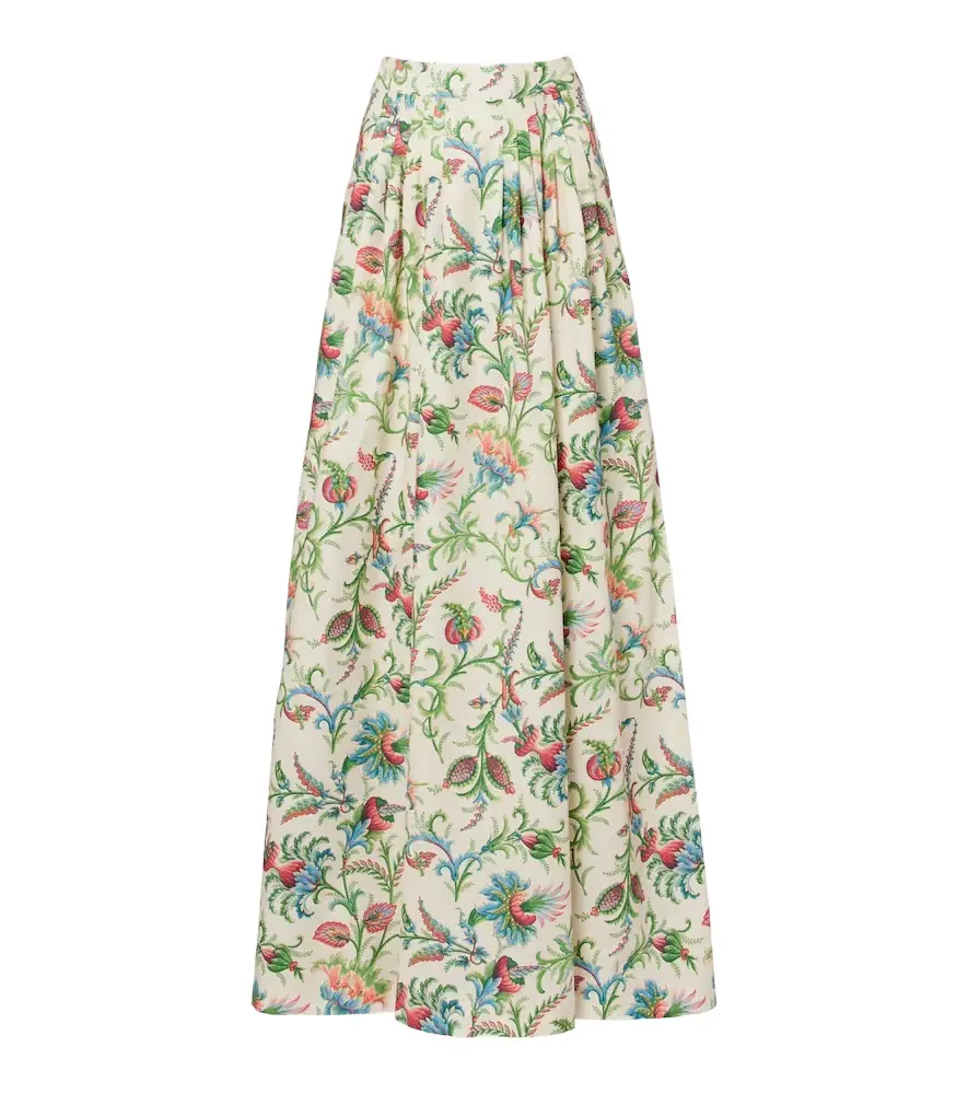 Etro Floral cotton maxi skirt