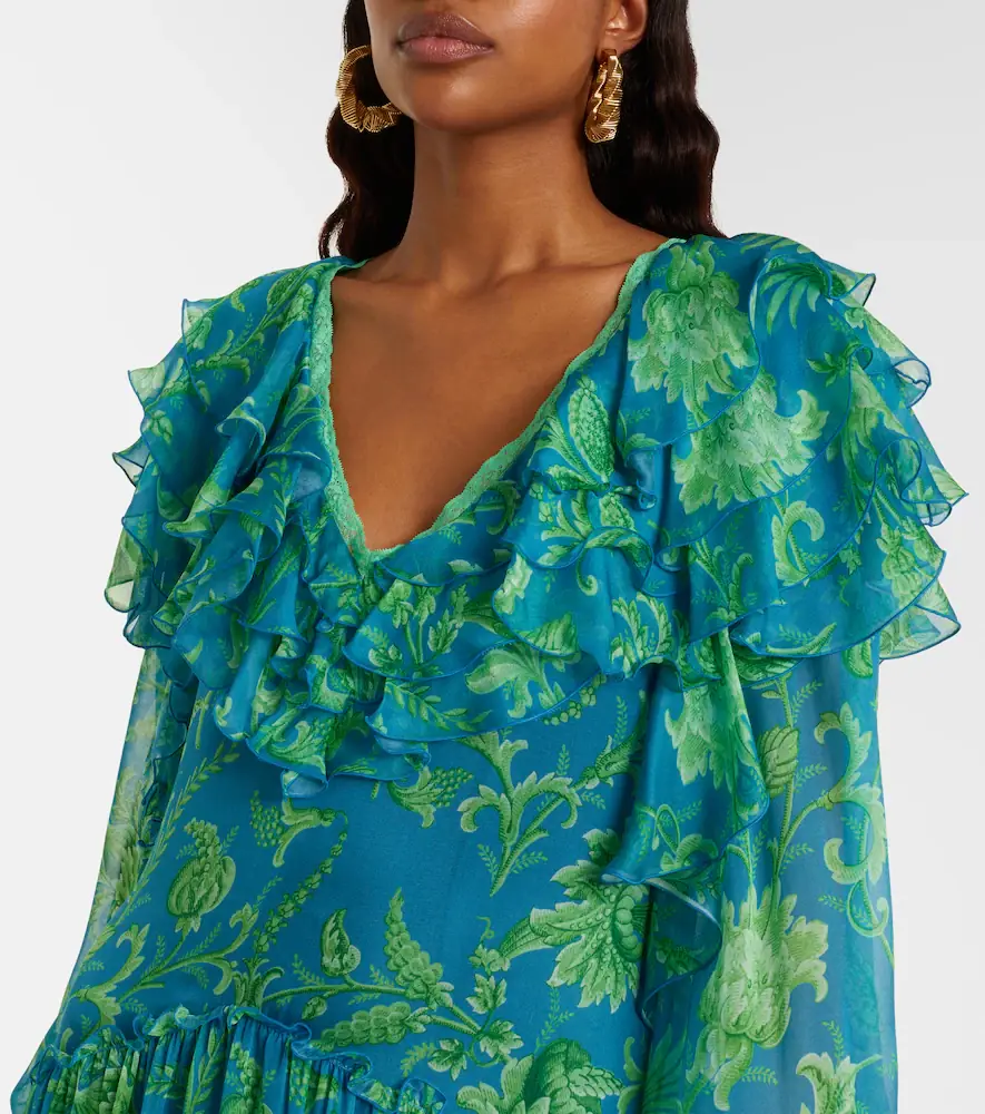 Etro Floral ruffled tiered silk chiffon maxi dress | Thumbnail 3