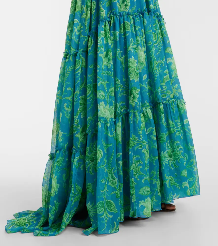 Etro Floral ruffled tiered silk chiffon maxi dress | Thumbnail 4
