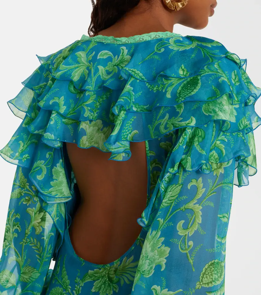 Etro Floral ruffled tiered silk chiffon maxi dress | Thumbnail 5