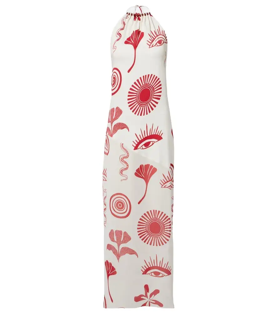 Cala de la Cruz Accasia checked embellished maxi dress | Image 1 Cala de la Cruz Accasia checked embellished maxi dress | Image 1