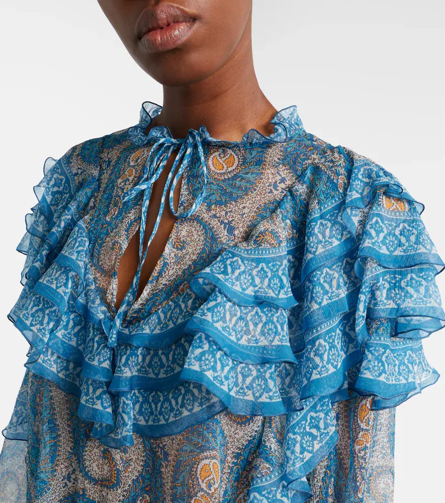 Etro Paisley ruffled silk blouse | Thumbnail 2