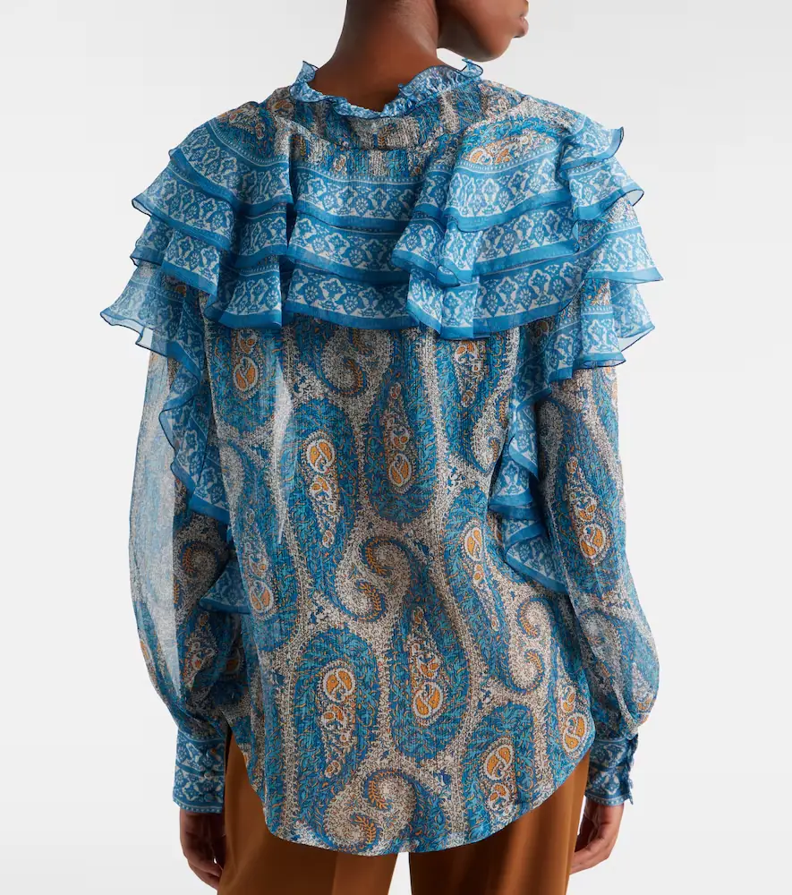 Etro Paisley ruffled silk blouse | Thumbnail 3