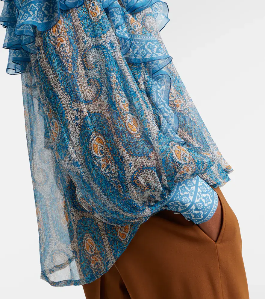 Etro Paisley ruffled silk blouse | Thumbnail 5