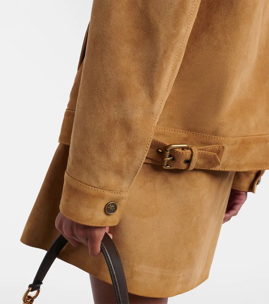 Etro Crochet-trimmed suede jacket | Thumbnail 2