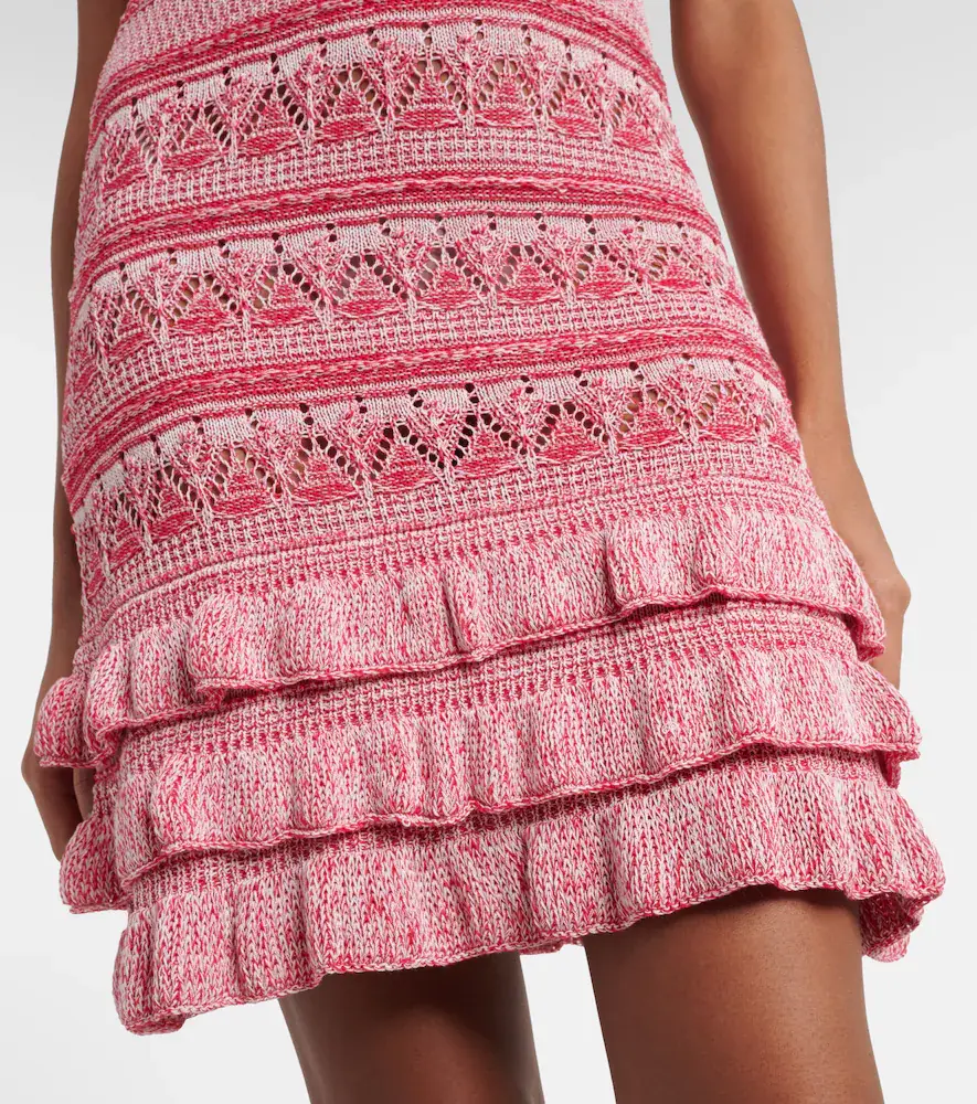 Etro Crochet ruffled cotton minidress | Thumbnail 2