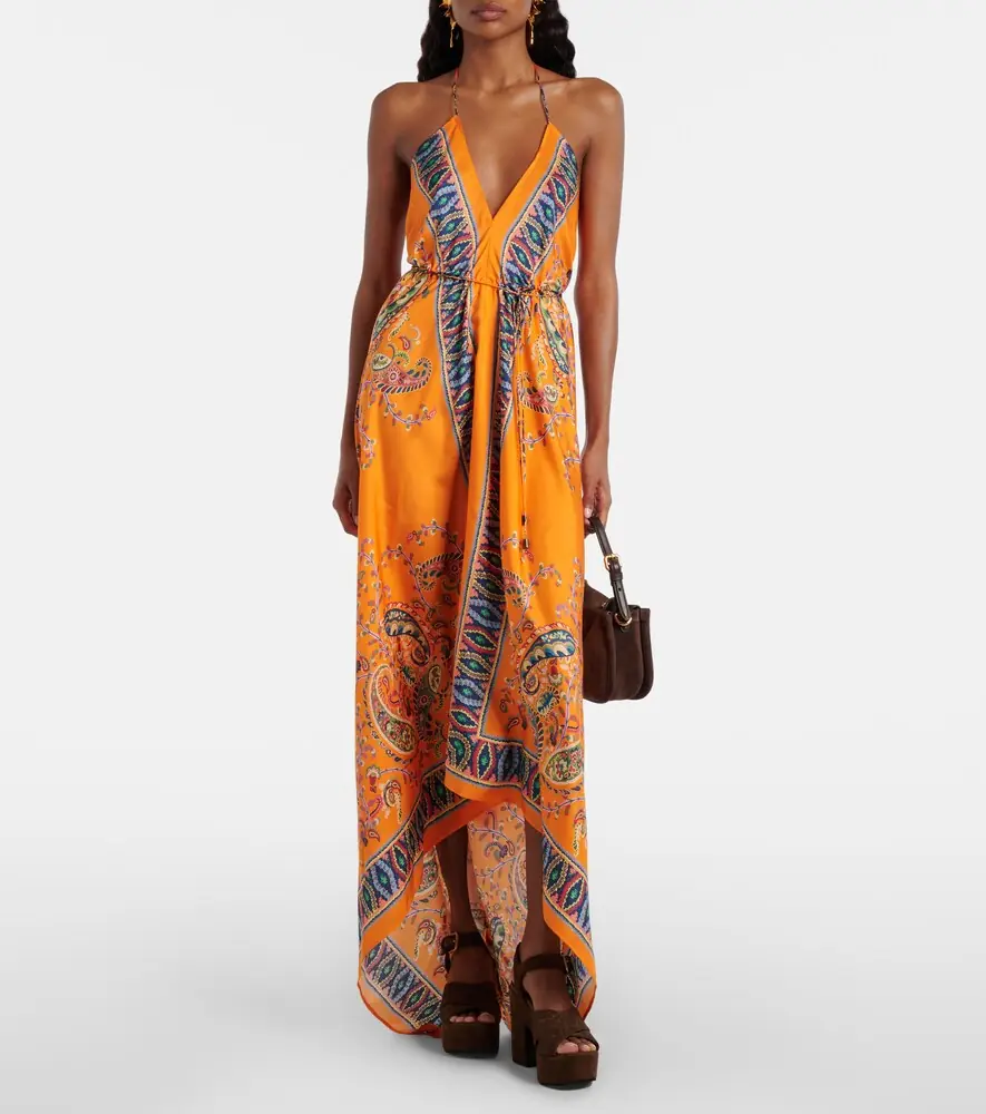 Etro Paisley asymmetric open-back maxi dress | Thumbnail 2