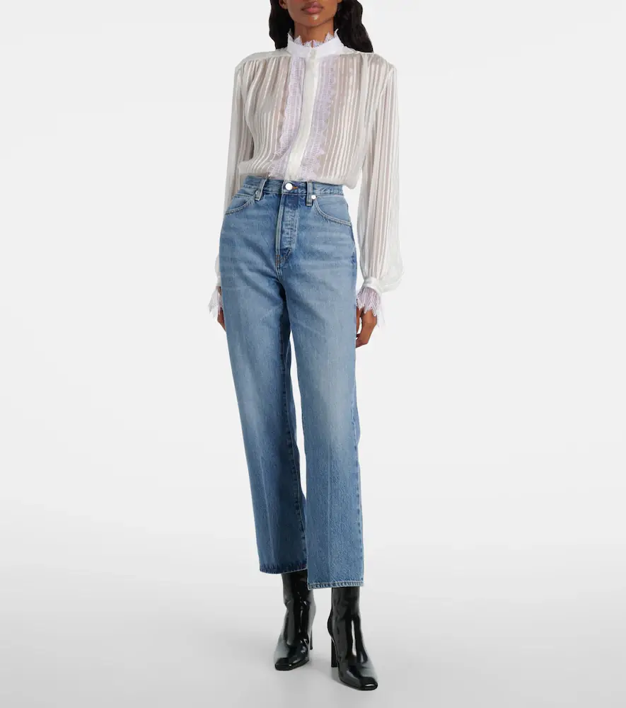 Frame Vertical Crop straight jeans | Thumbnail 4