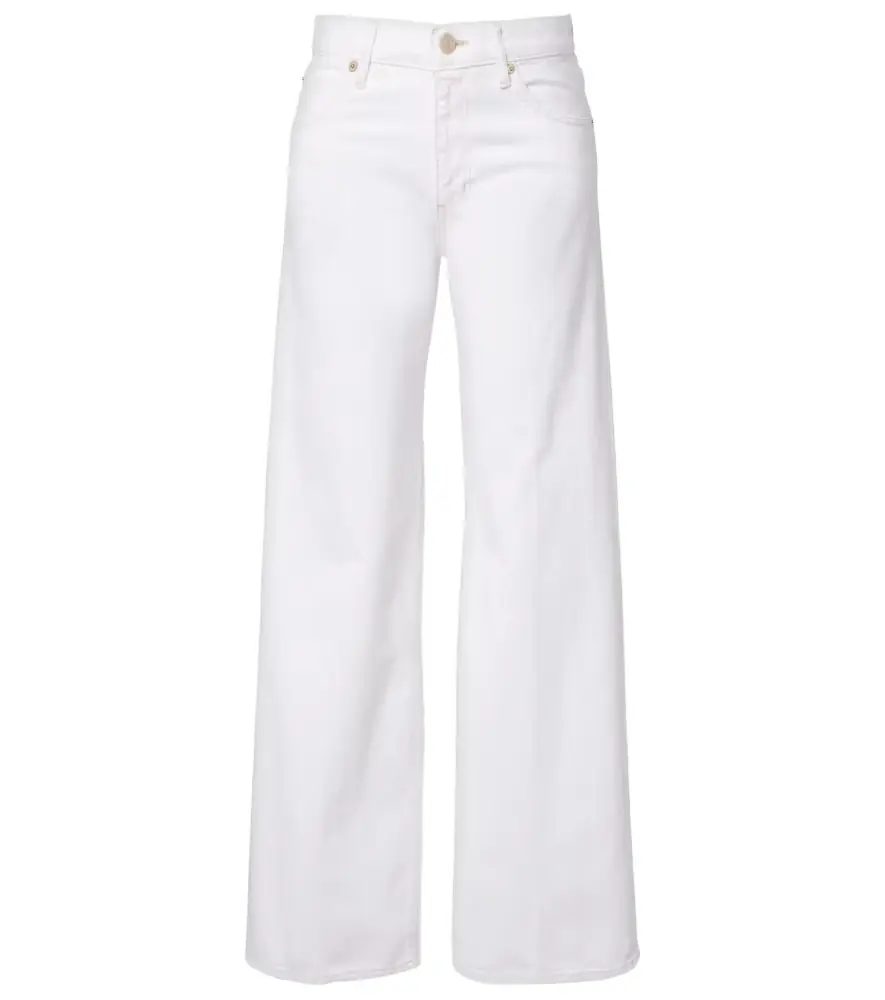 Bubble mid-rise wide-leg jeans