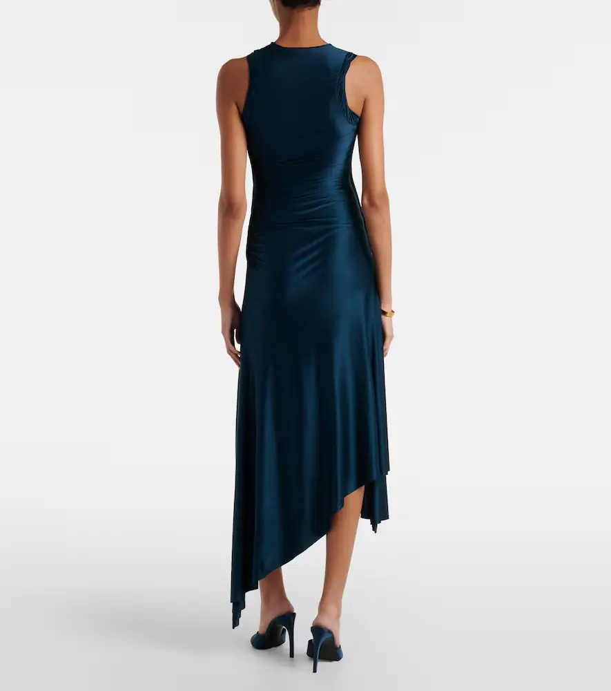 Victoria Beckham Ruched asymmetric jersey midi dress | Thumbnail 2