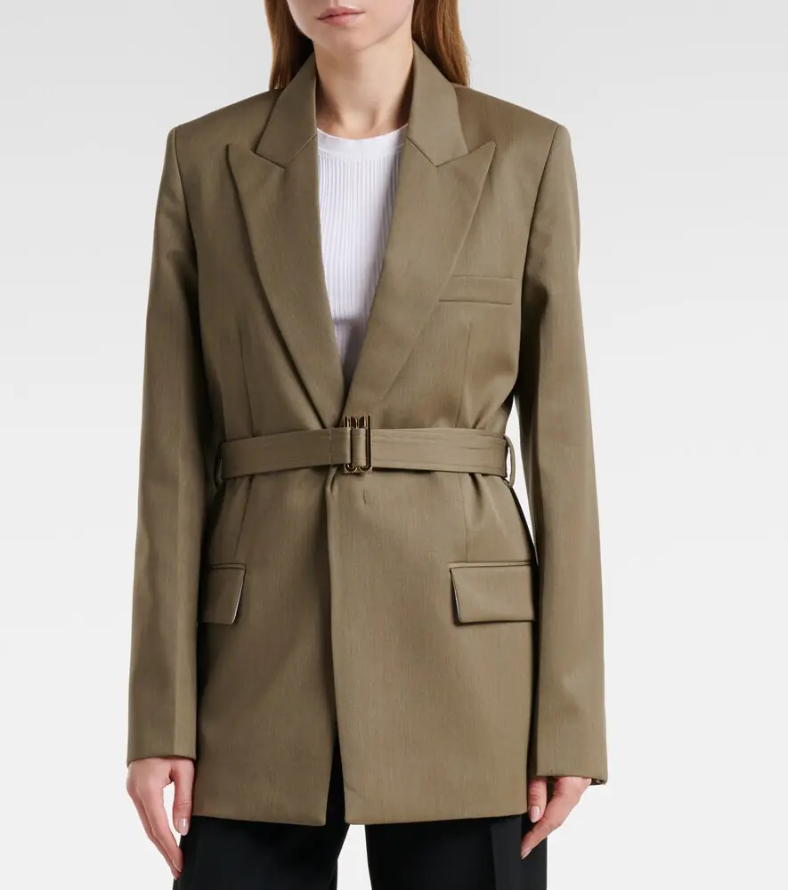 Victoria Beckham Belted wool-blend blazer | Thumbnail 3 Victoria Beckham Belted wool-blend blazer | Thumbnail 3