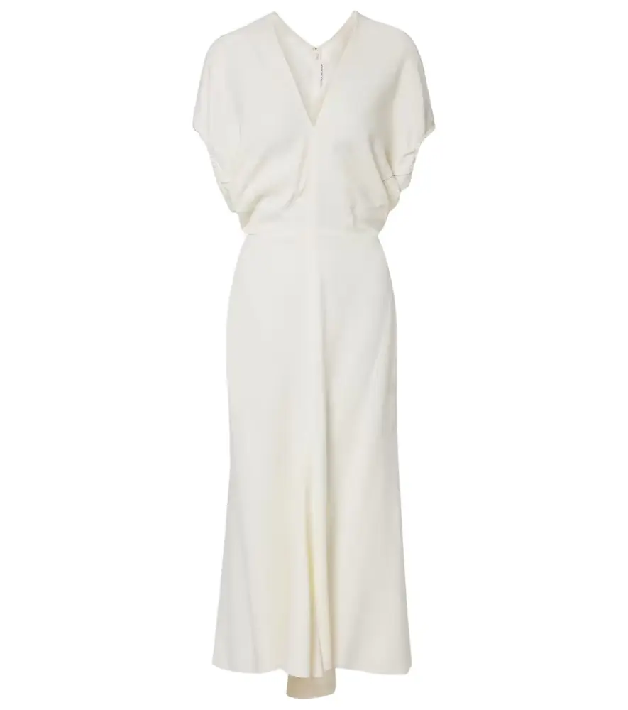 Victoria Beckham Edith crêpe satin midi dress | Image 1 Victoria Beckham Edith crêpe satin midi dress | Image 1