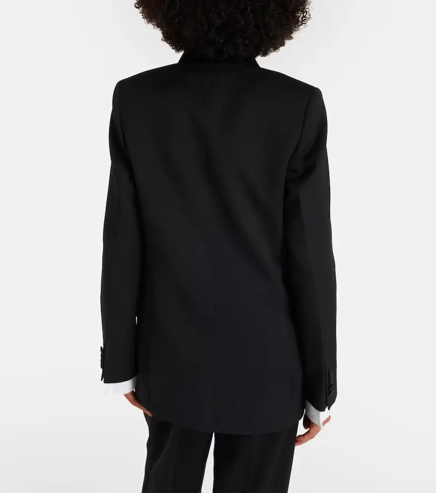 Victoria Beckham Belted satin-trimmed blazer | Thumbnail 2