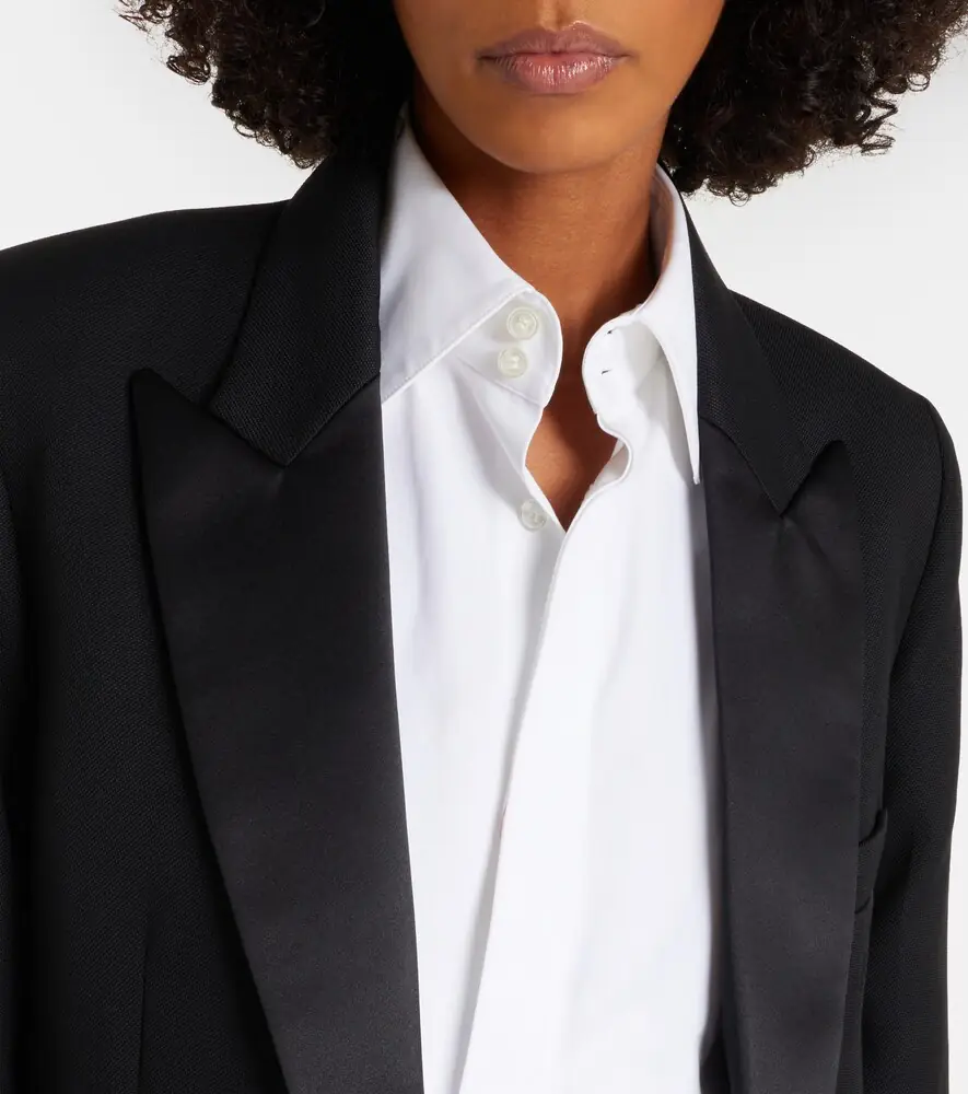 Victoria Beckham Belted satin-trimmed blazer | Thumbnail 6