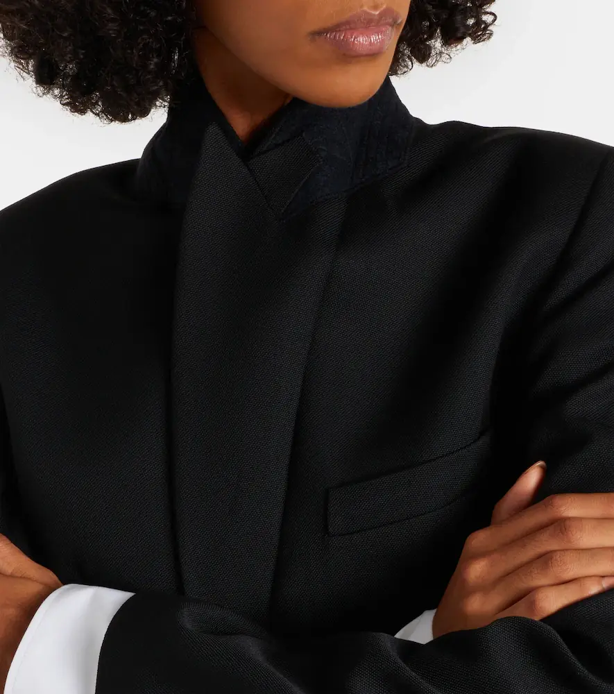 Victoria Beckham Belted satin-trimmed blazer | Thumbnail 7