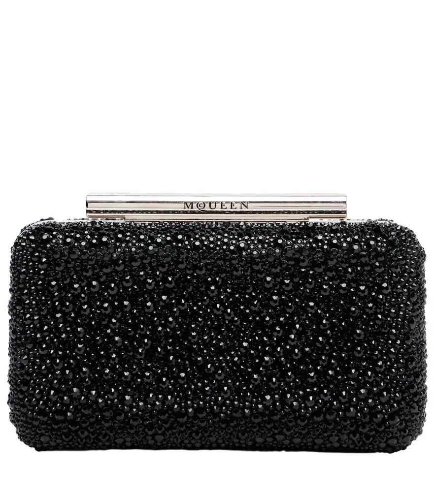 T-Bar crystal-embellished clutch