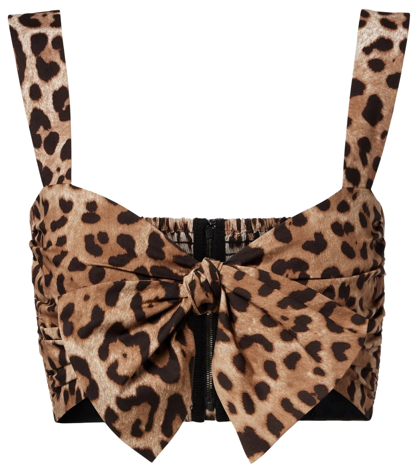 Leopard-print cotton crop top Leopard-print cotton crop top